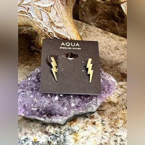 Aqua Thunderbolt Dangle Earrings